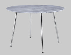 Tola Silver Glass-Top Round Dining Table - MyWaynesHome #