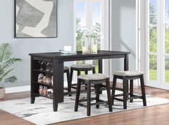 Elliston 5-piece Counter Height Dining Table Set Dark Grey - MyWaynesHome #