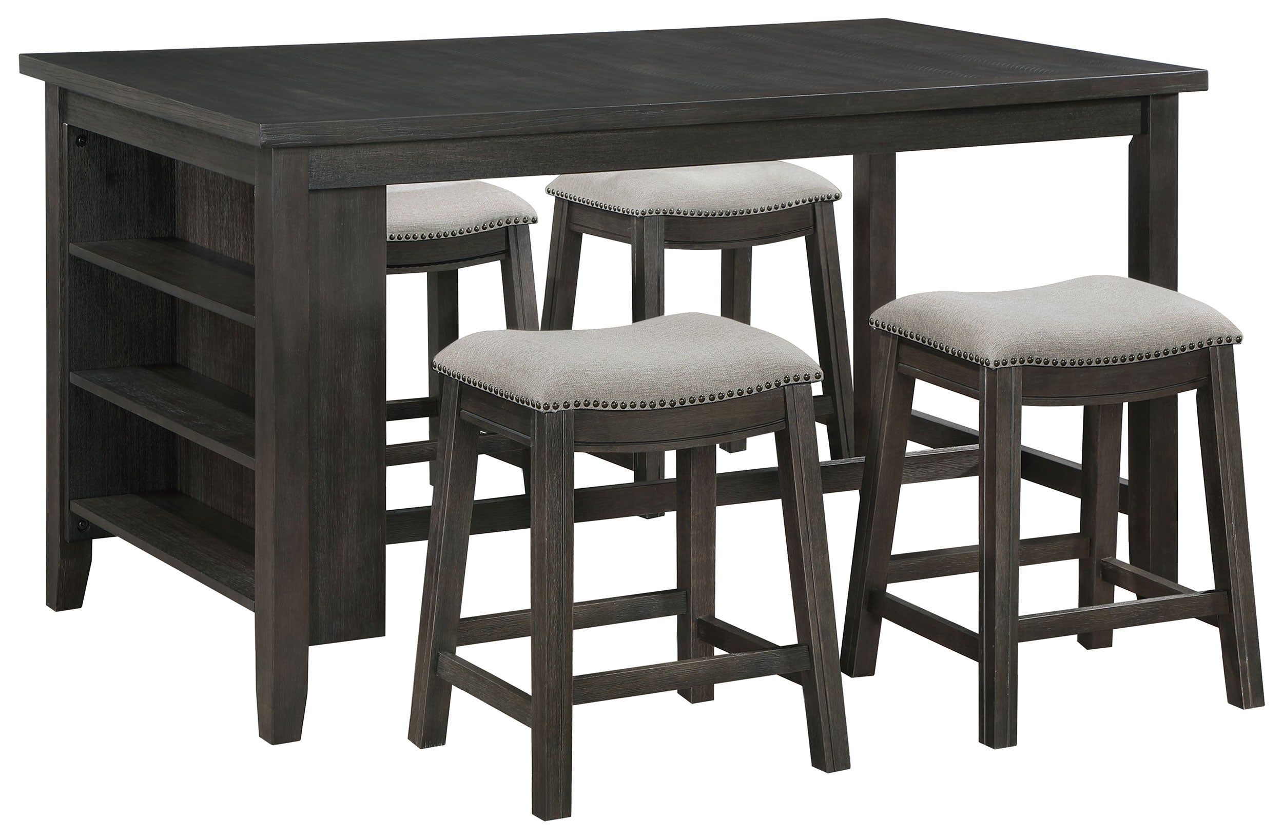 Elliston 5-piece Counter Height Dining Table Set Dark Grey - MyWaynesHome #