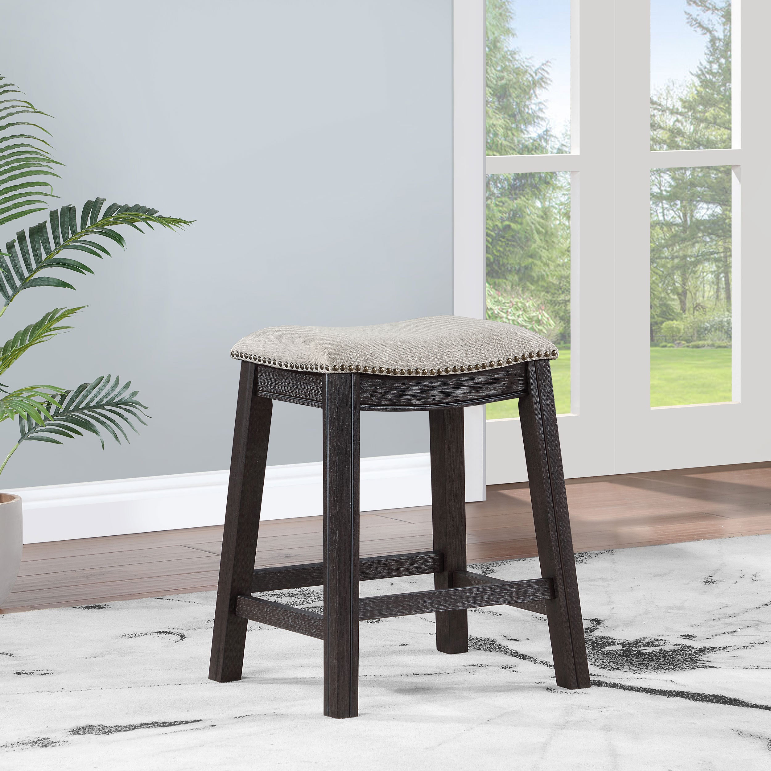 Elliston Backless Counter Stool Dark Grey (set Of 2) - MyWaynesHome #