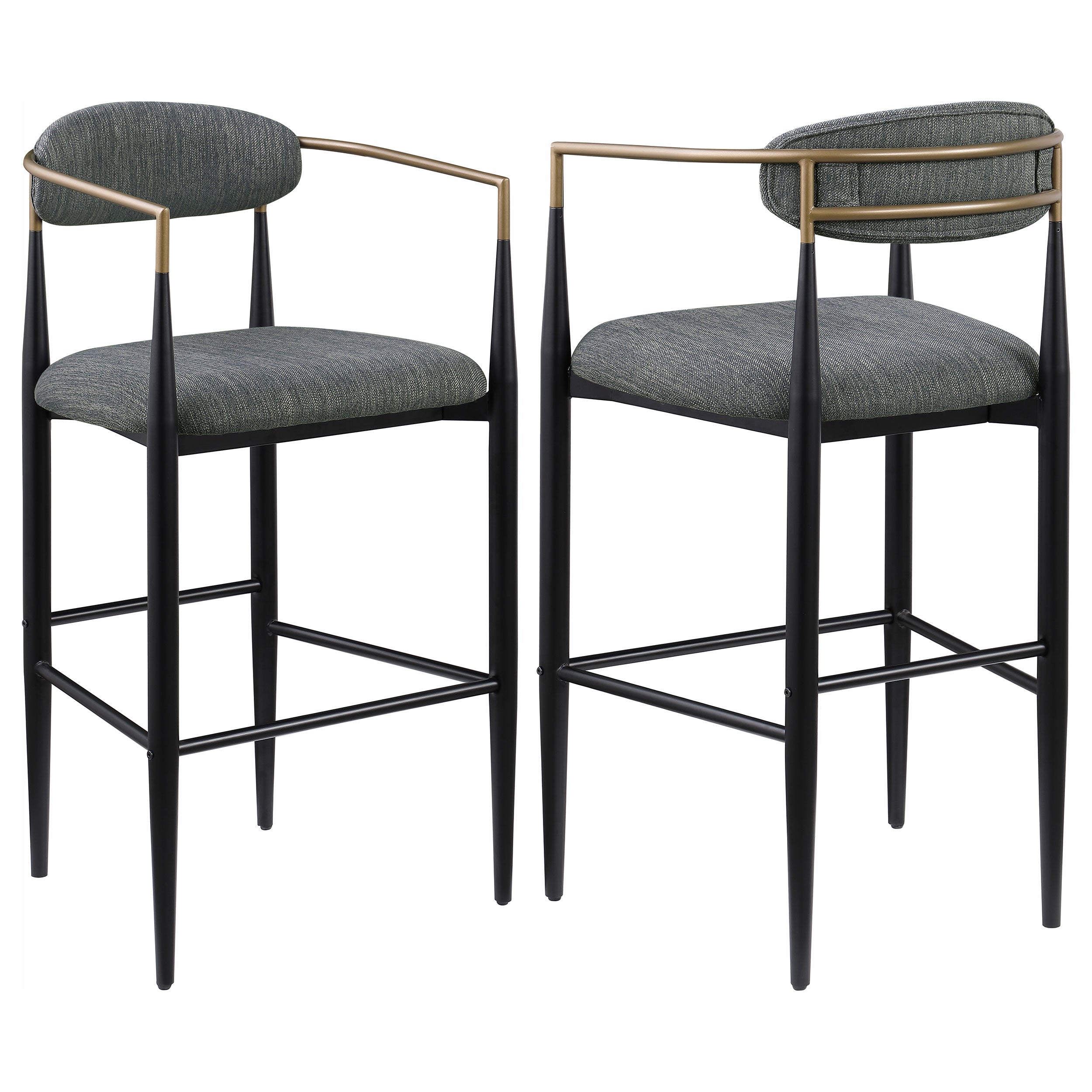 Tina Fabric Upholstered Bar Chair Dark Grey (set Of 2) - MyWaynesHome #