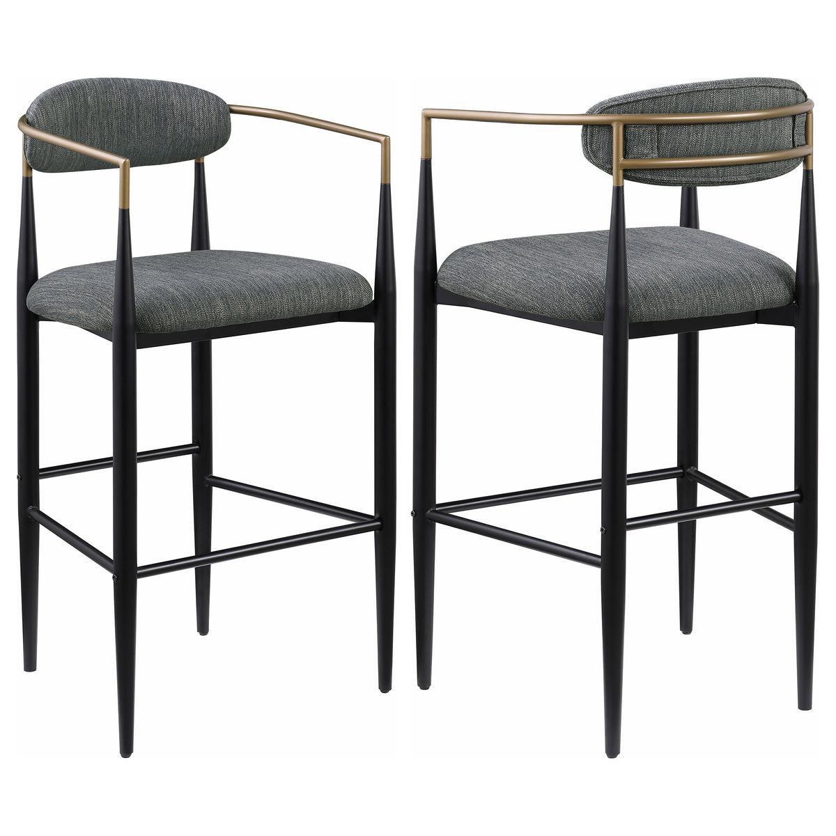 Tina Fabric Upholstered Bar Chair Dark Grey (set Of 2) - MyWaynesHome #