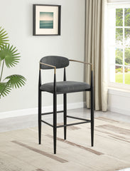 Tina Fabric Upholstered Bar Chair Dark Grey (set Of 2) - MyWaynesHome #