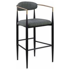 Tina Fabric Upholstered Bar Chair Dark Grey (set Of 2) - MyWaynesHome #