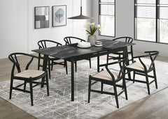 Crestmont 7-piece Extension Leaf Dining Table Set Black - MyWaynesHome #