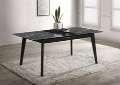 Crestmont 78-inch Extension Dining Table Black Faux Marble - MyWaynesHome #