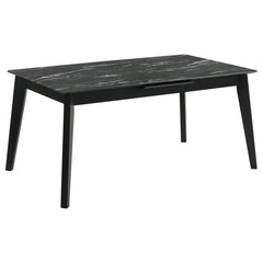 Crestmont 78-inch Extension Dining Table Black Faux Marble - MyWaynesHome #