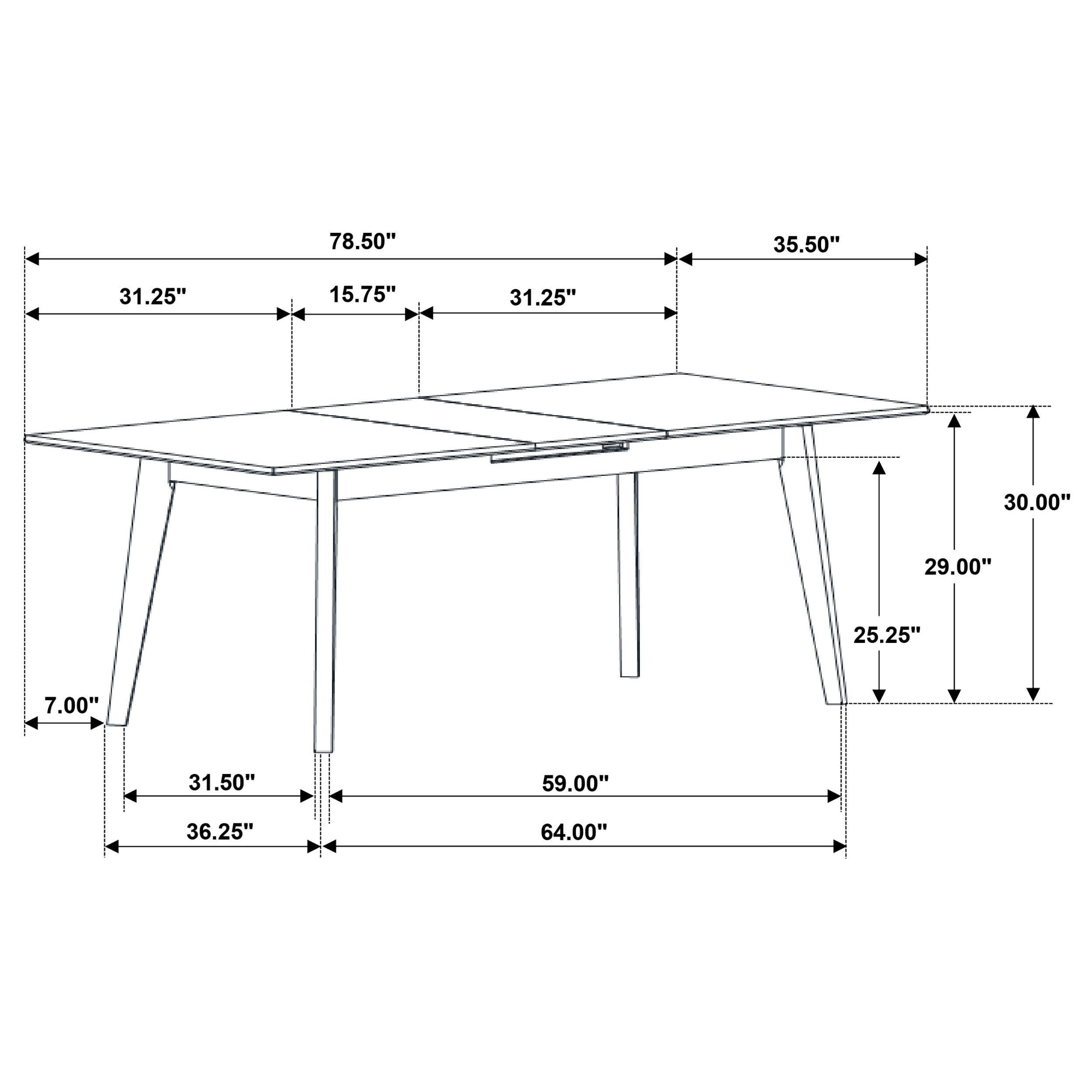 Crestmont 78-inch Extension Dining Table Black Faux Marble - MyWaynesHome #
