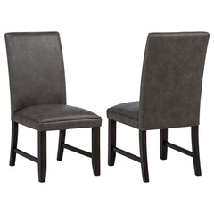 Averill Faux Leather Upholstered Dining Side Chair Dark Grey (set Of 2)