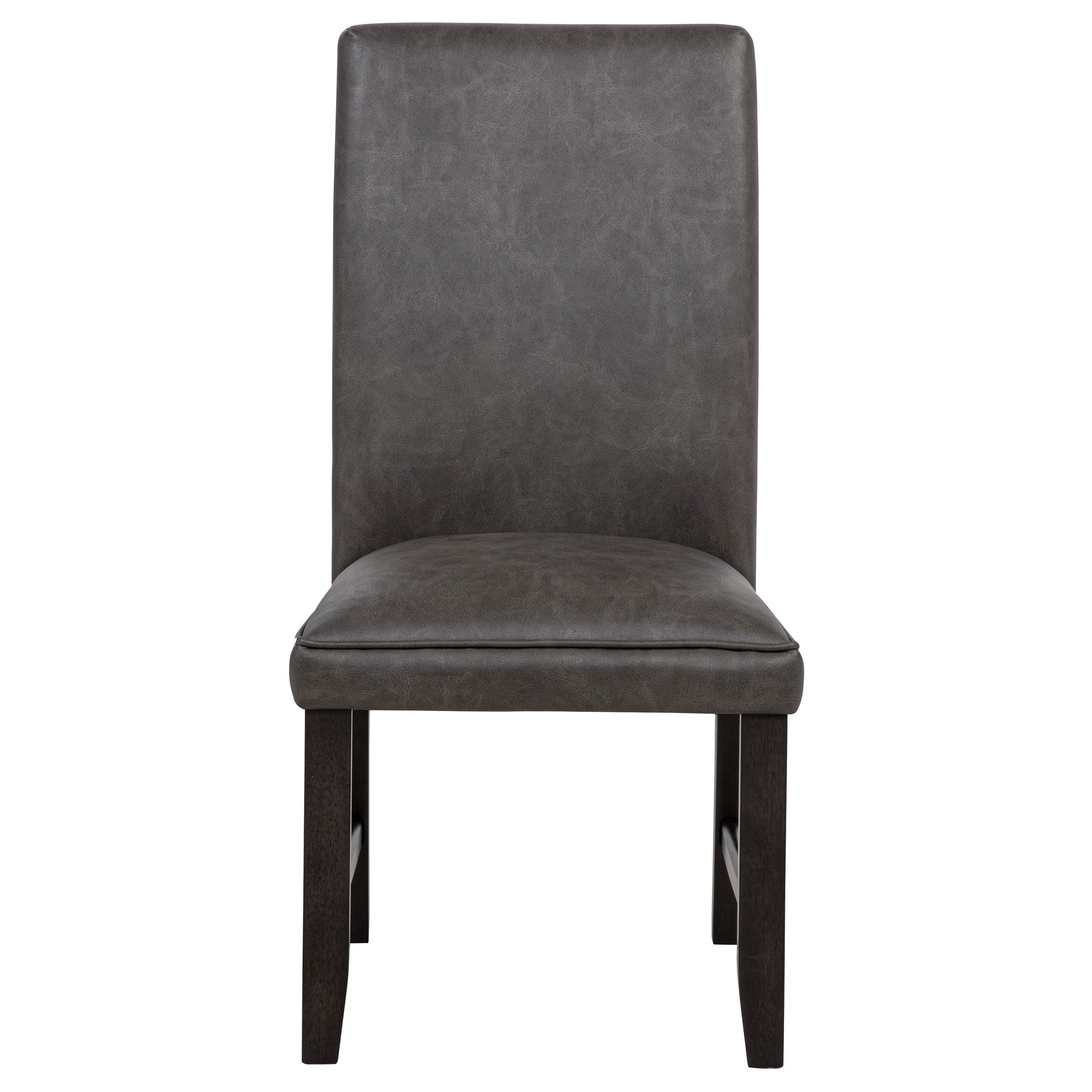 Averill Faux Leather Upholstered Dining Side Chair Dark Grey (set Of 2)