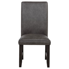 Averill Faux Leather Upholstered Dining Side Chair Dark Grey (set Of 2)