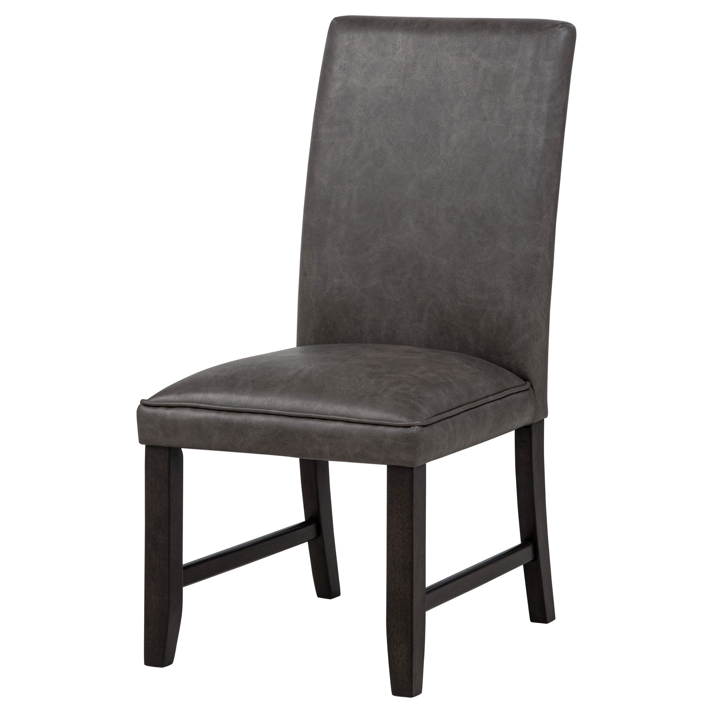 Averill Faux Leather Upholstered Dining Side Chair Dark Grey (set Of 2)
