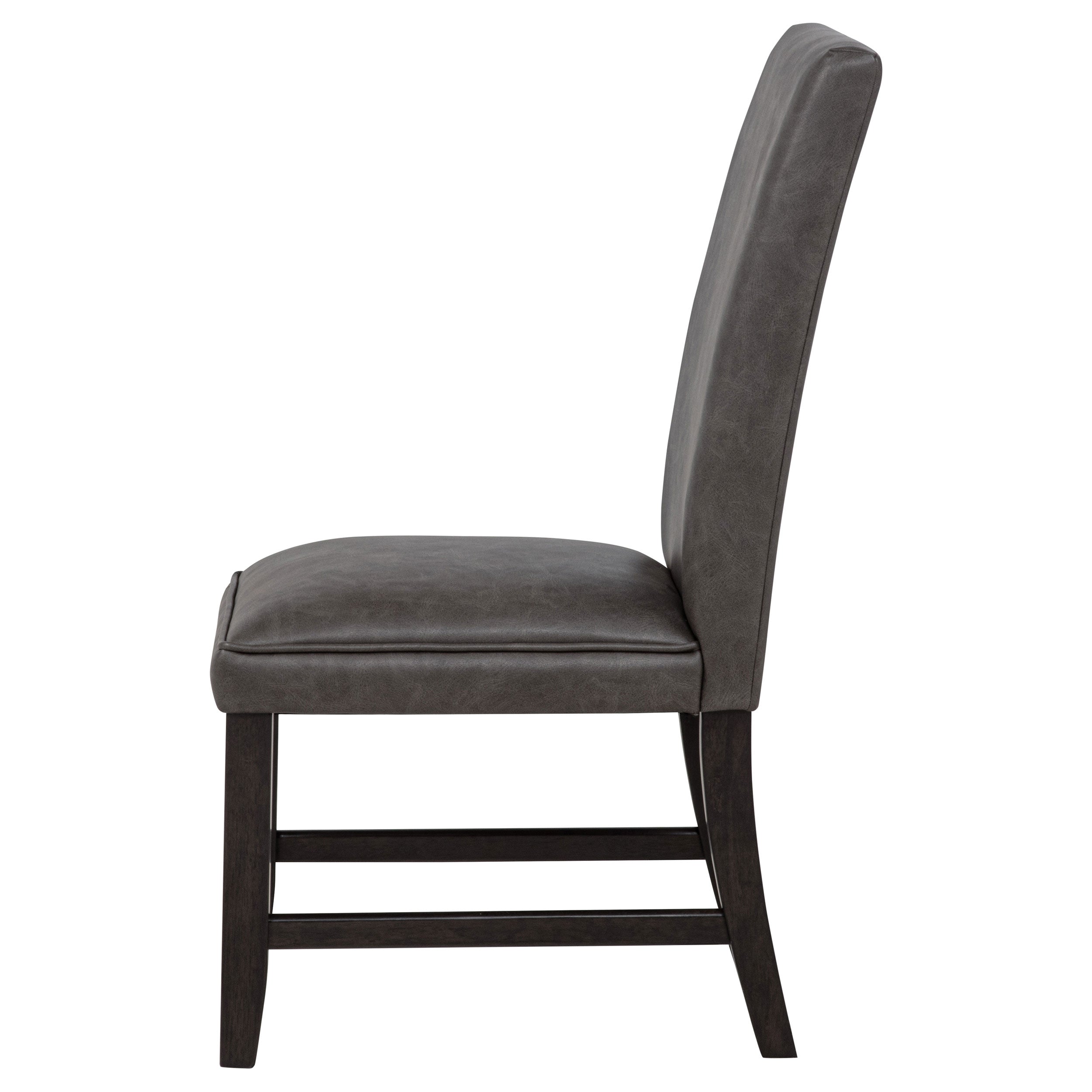 Averill Faux Leather Upholstered Dining Side Chair Dark Grey (set Of 2)