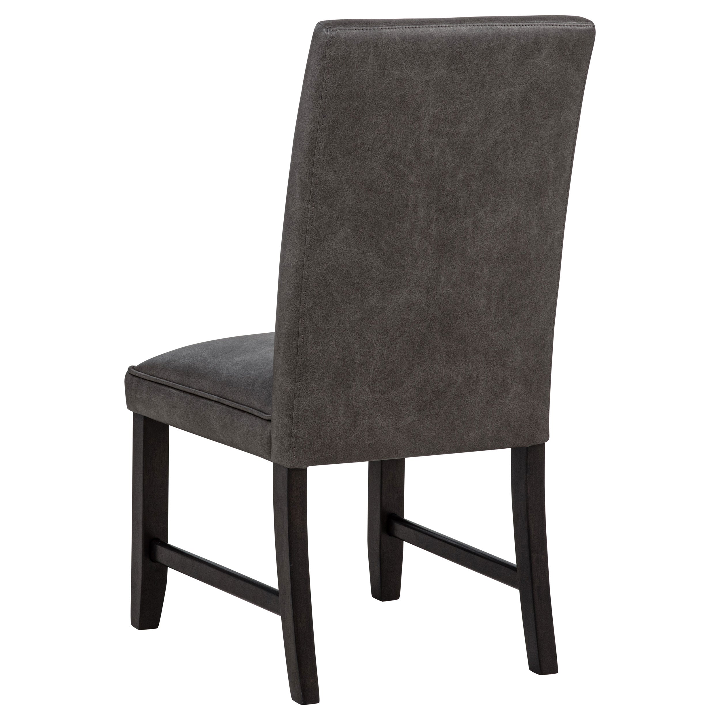 Averill Faux Leather Upholstered Dining Side Chair Dark Grey (set Of 2)