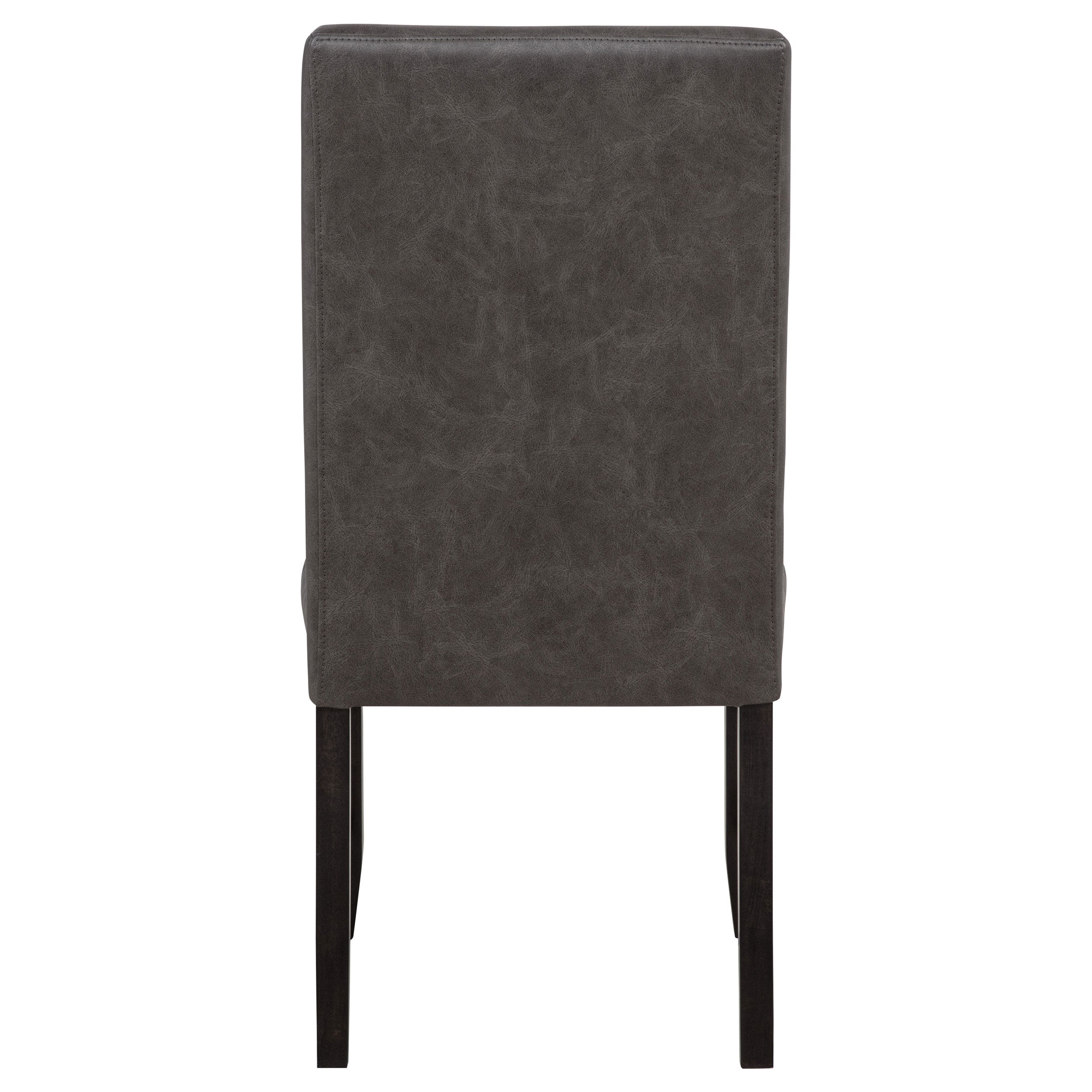Averill Faux Leather Upholstered Dining Side Chair Dark Grey (set Of 2)