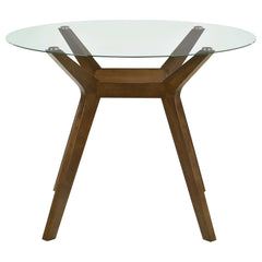 Paxton Round 48-inch Glass Top Counter Height Dining Table Brown