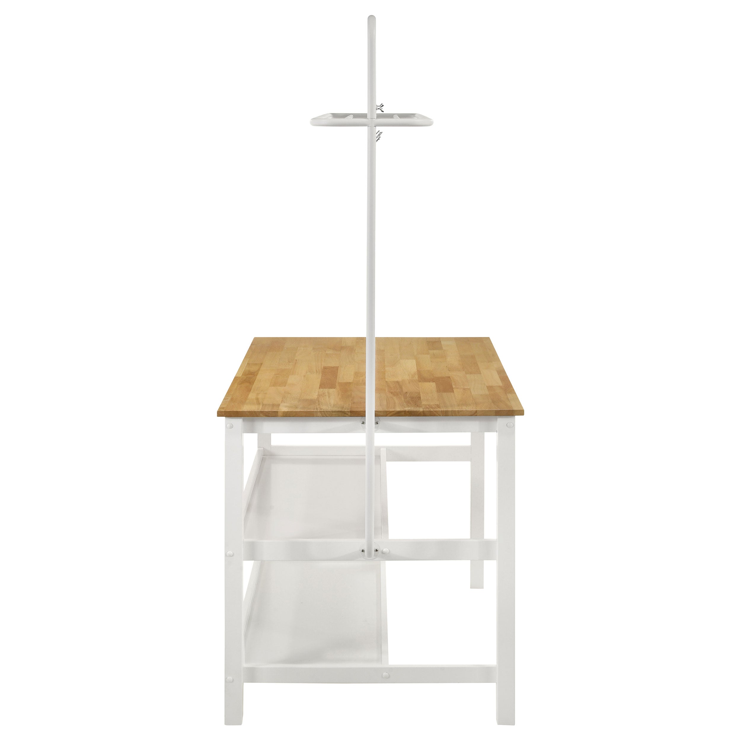 Edgeworth 3-piece Kitchen Island Counter Height Table Set White - MyWaynesHome #