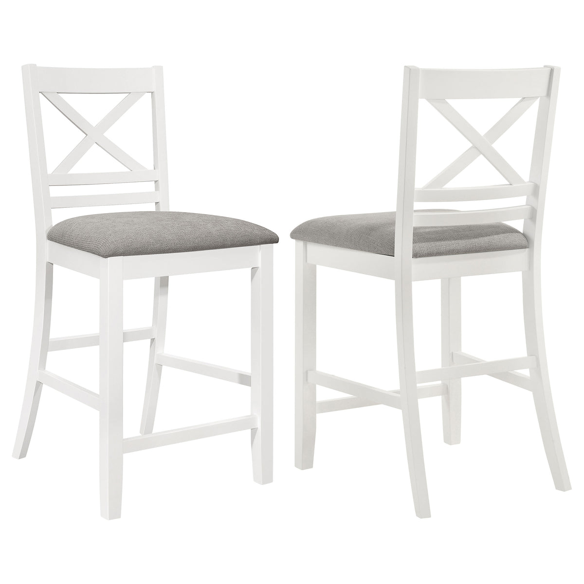 Hollis Wood Counter Chair With Cushion White (set Of 2) - MyWaynesHome #