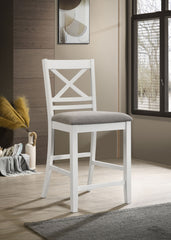 Hollis Wood Counter Chair With Cushion White (set Of 2) - MyWaynesHome #