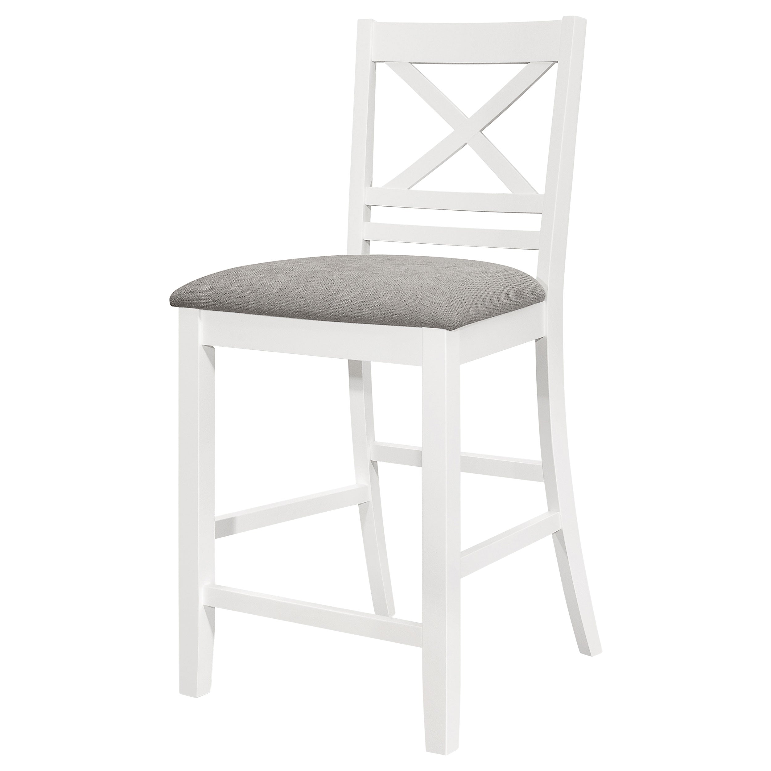 Hollis Wood Counter Chair With Cushion White (set Of 2) - MyWaynesHome #