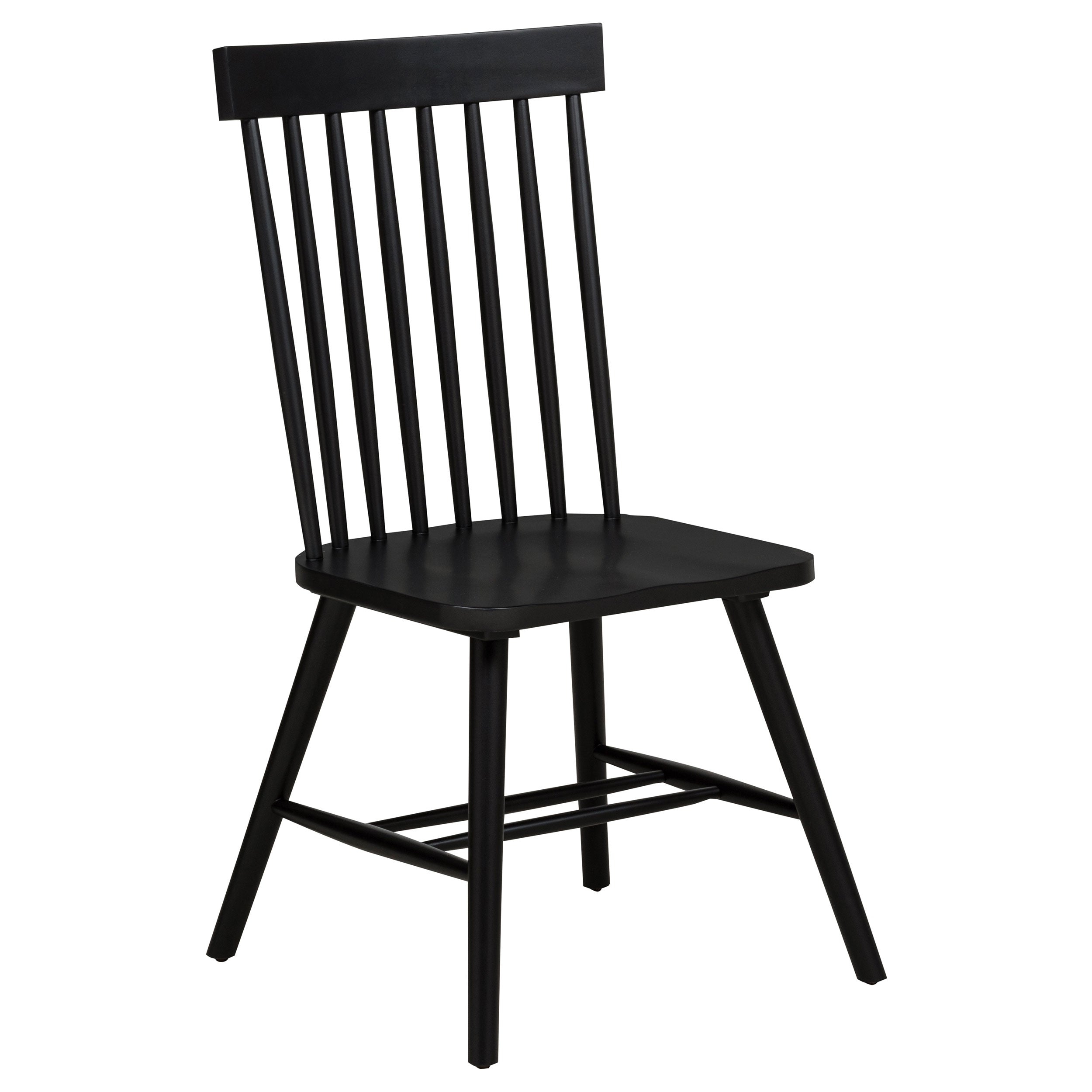 Andrews Windsor Spindle Back Dining Side Chair Black (set Of 2)