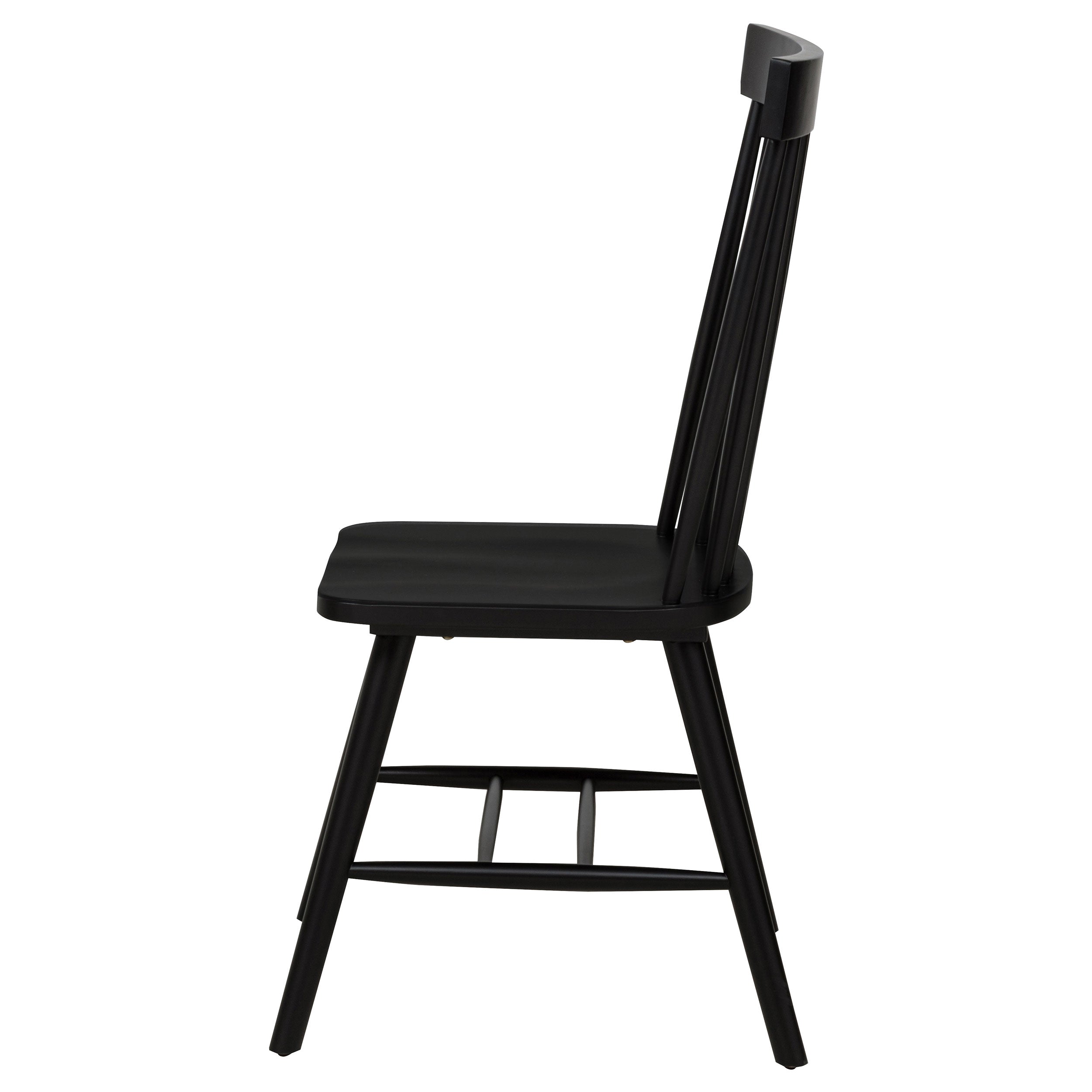 Andrews Windsor Spindle Back Dining Side Chair Black (set Of 2)