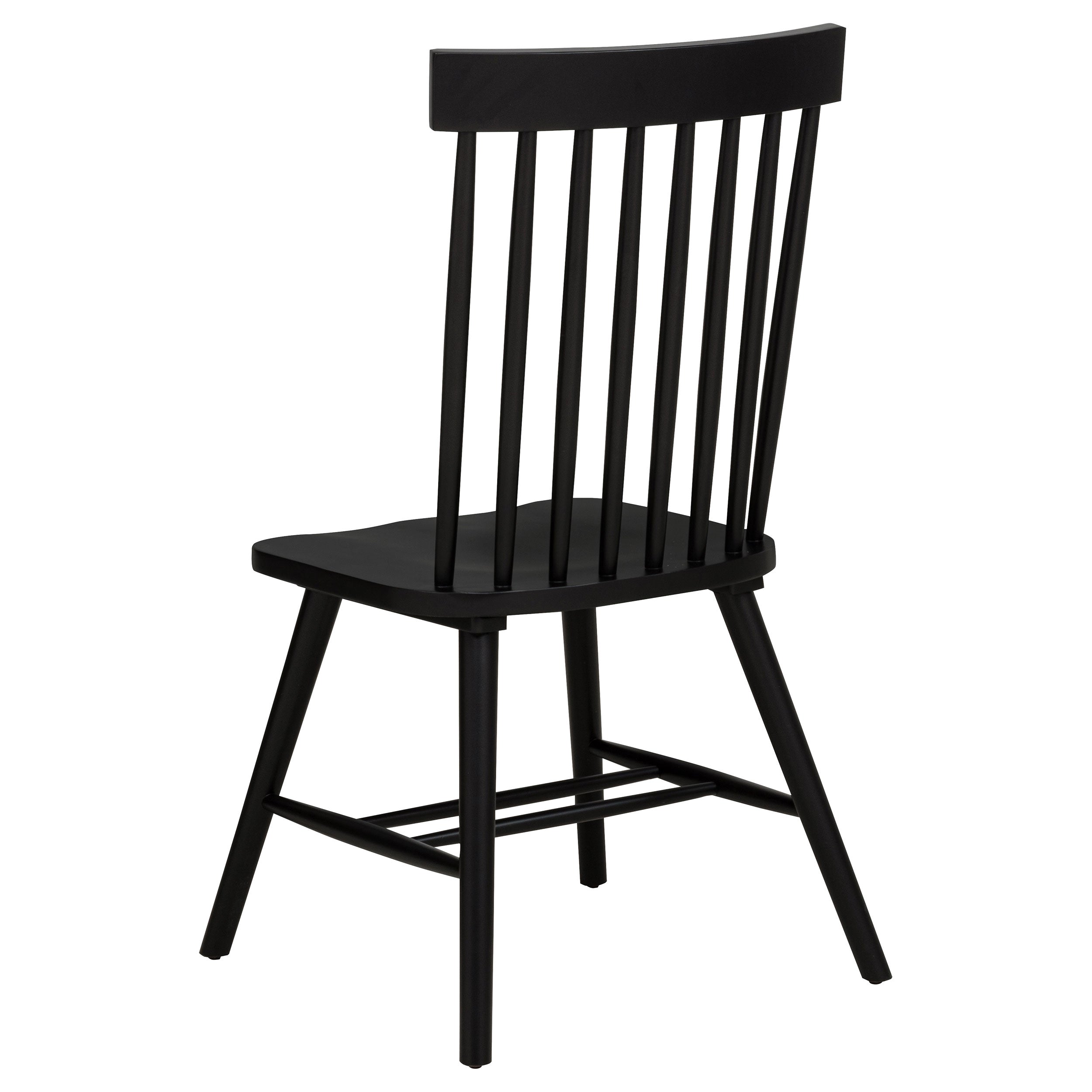 Andrews Windsor Spindle Back Dining Side Chair Black (set Of 2)
