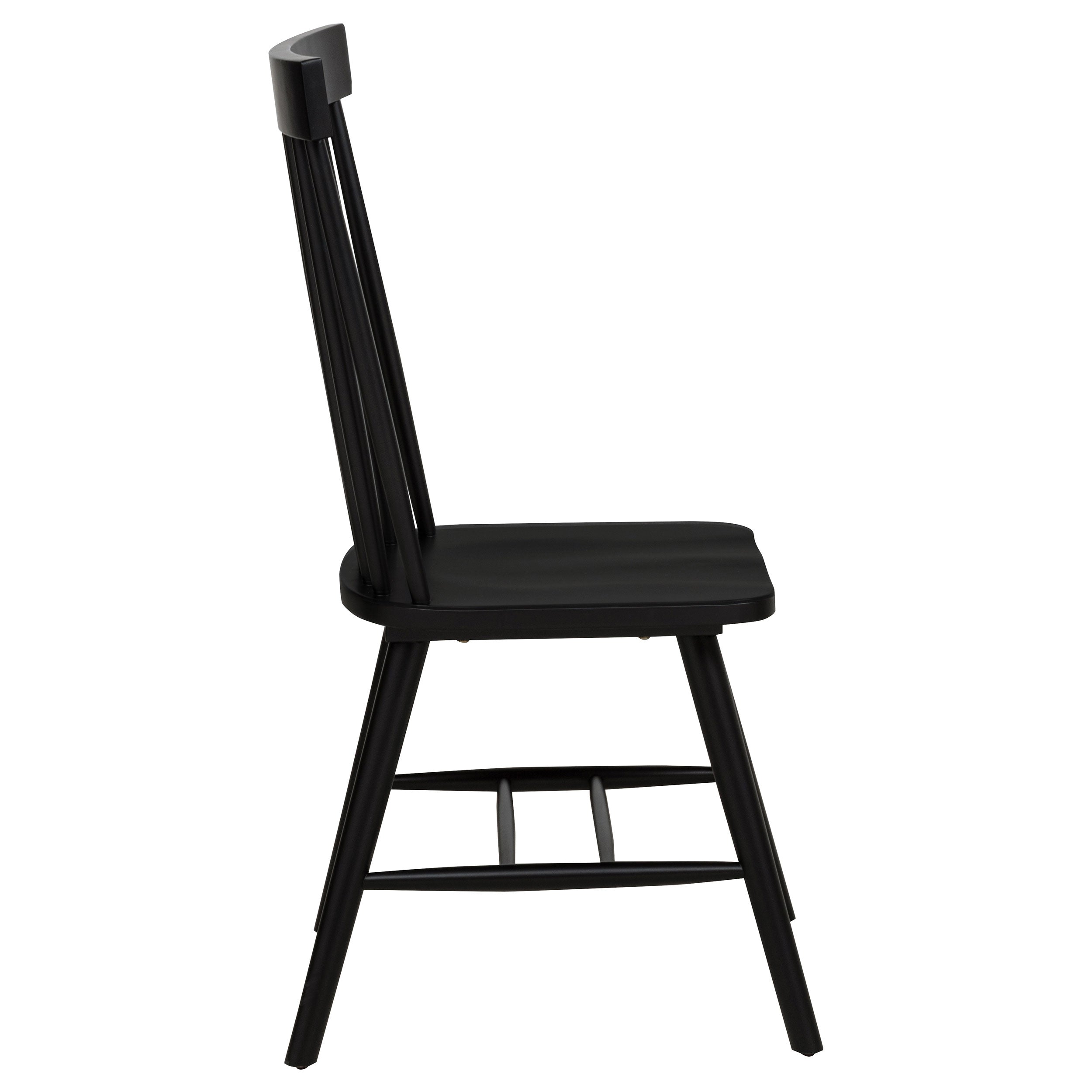 Andrews Windsor Spindle Back Dining Side Chair Black (set Of 2)