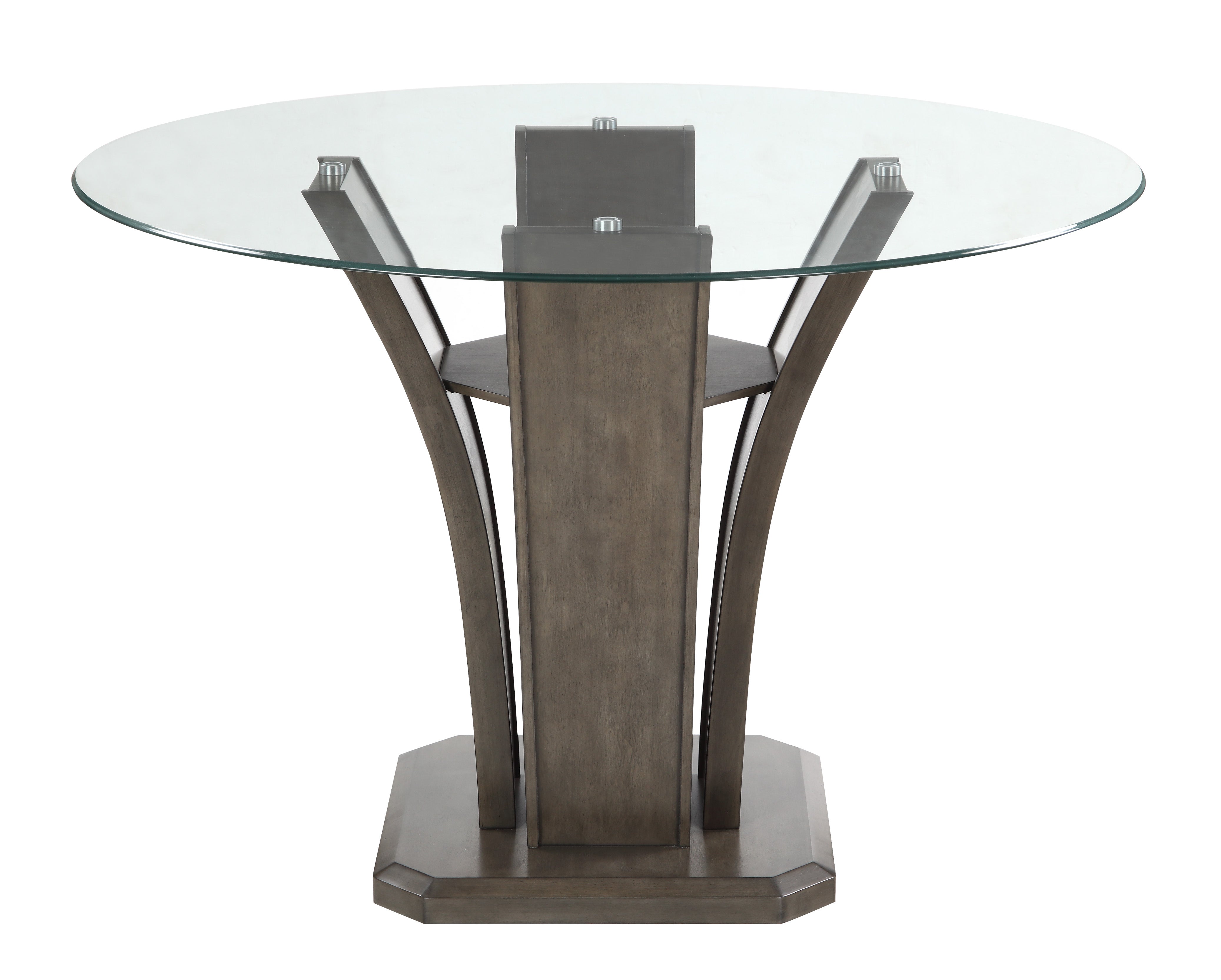 Camelia Gray Round Glass-Top Counter Height Dining Set - MyWaynesHome #