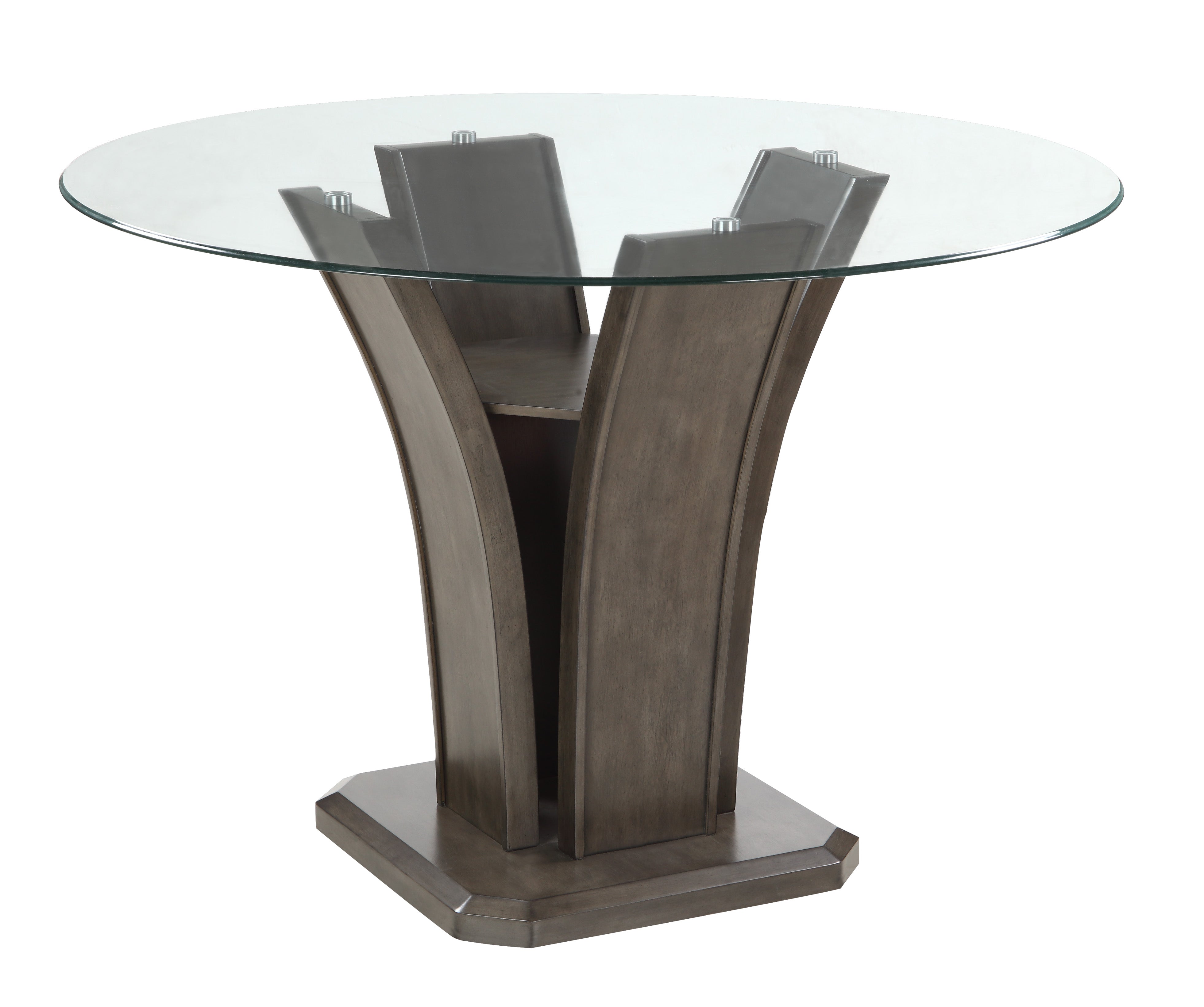 Camelia Gray Round Glass-Top Counter Height Table - MyWaynesHome #