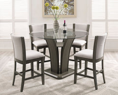 Camelia Gray Round Glass-Top Counter Height Dining Set - MyWaynesHome #