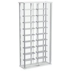 Montara Tempered Glass Wine Storage Led Curio Cabinet Chrome - MyWaynesHome #