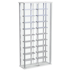 Montara Tempered Glass Wine Storage Led Curio Cabinet Chrome - MyWaynesHome #