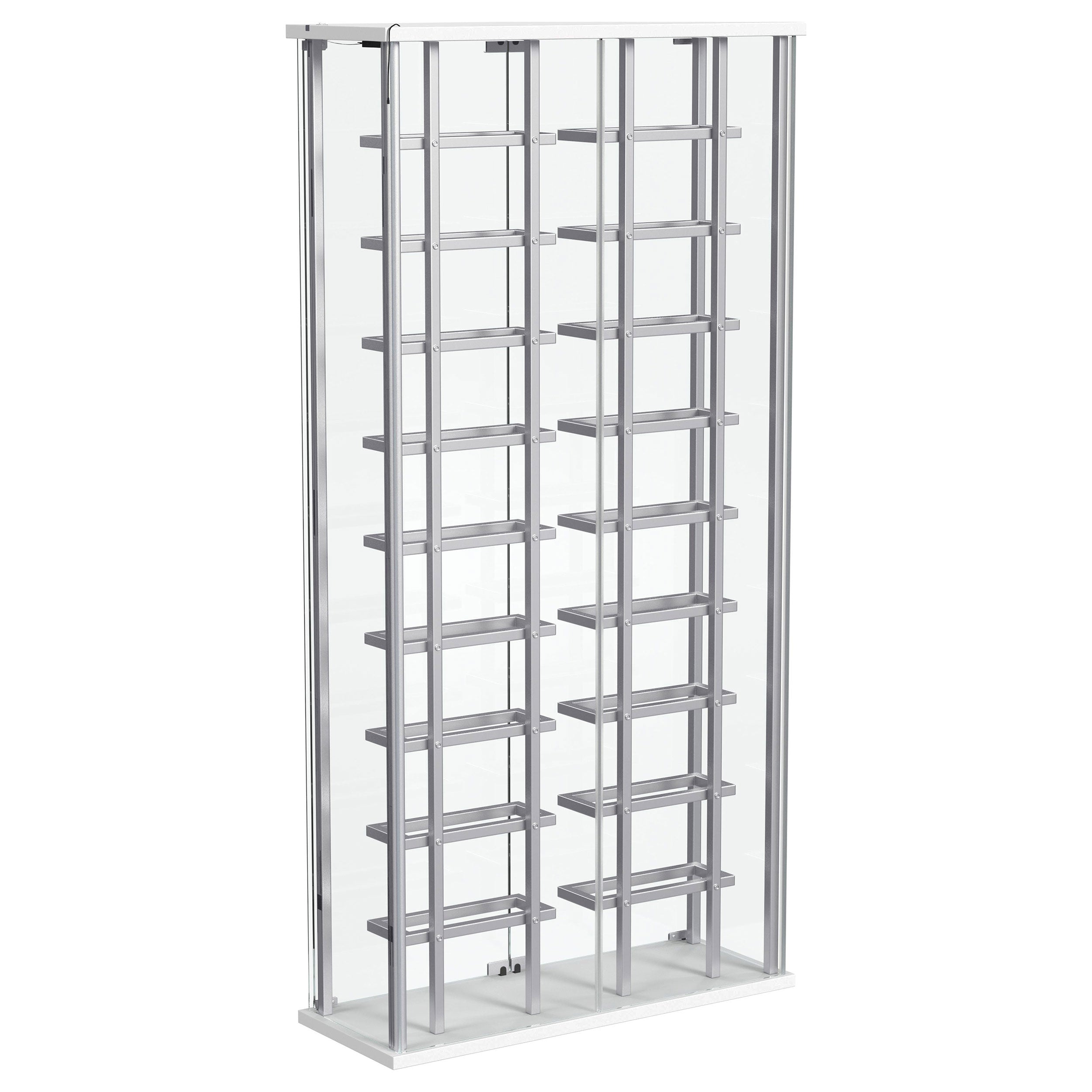 Montara Tempered Glass Wine Storage Led Curio Cabinet Chrome - MyWaynesHome #