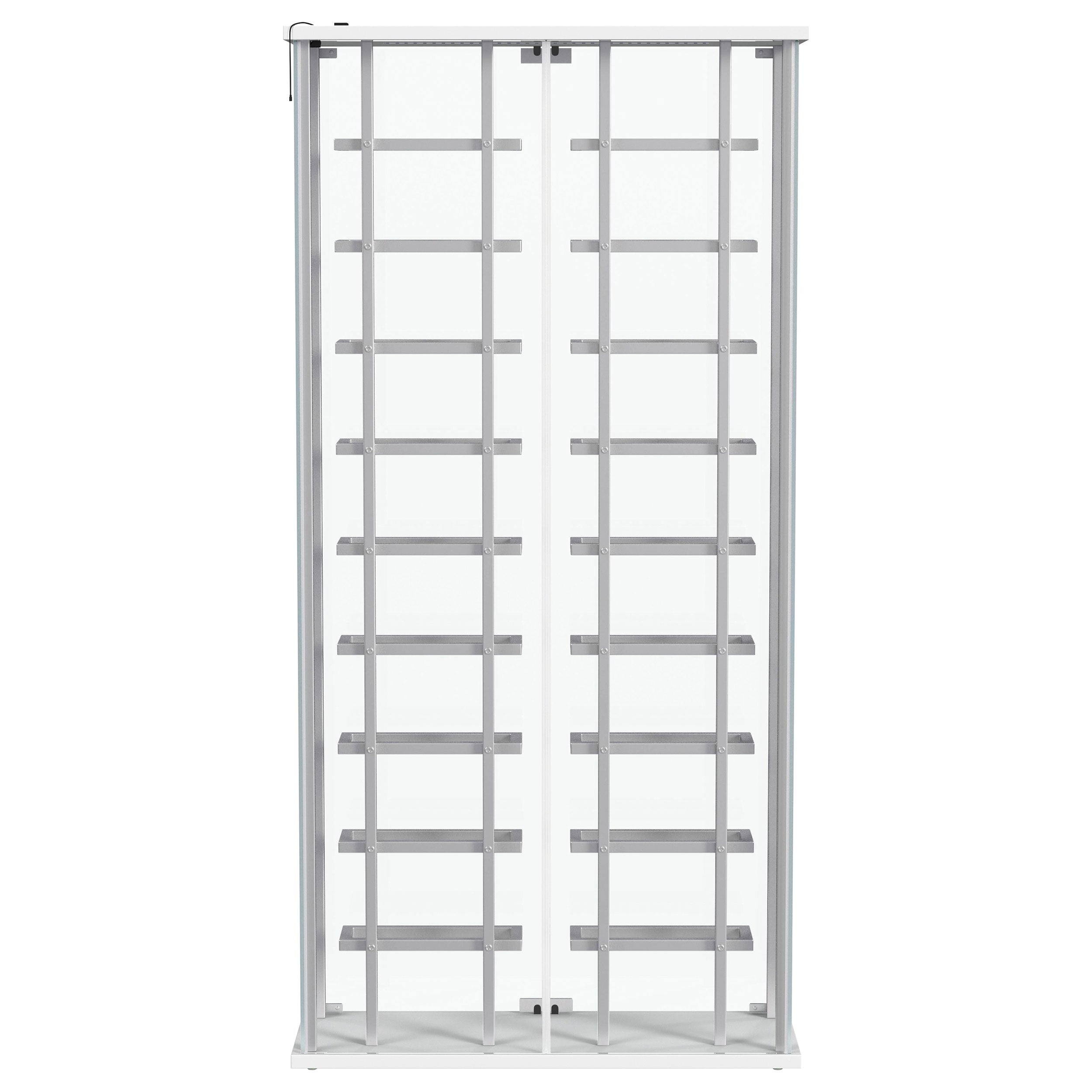 Montara Tempered Glass Wine Storage Led Curio Cabinet Chrome - MyWaynesHome #