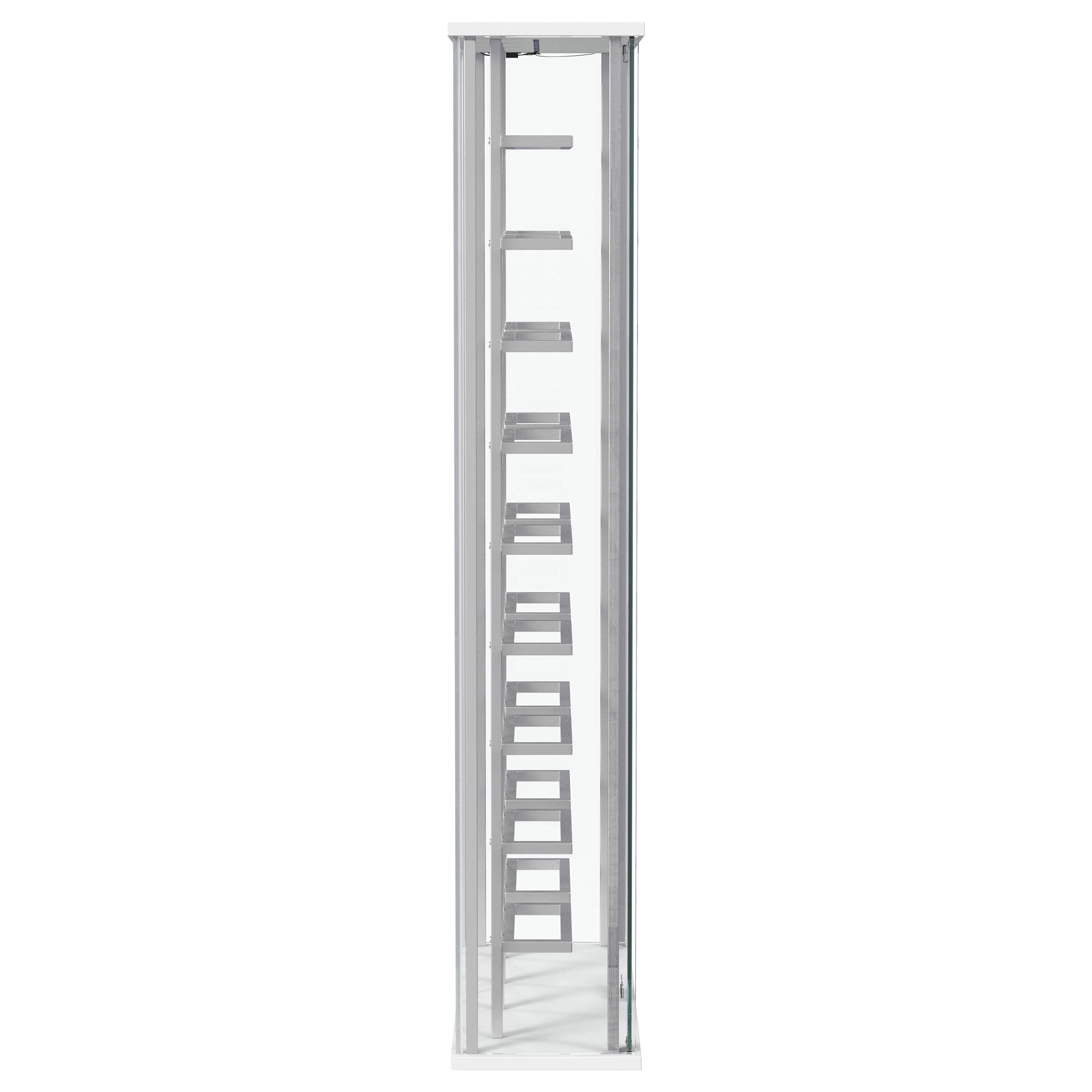 Montara Tempered Glass Wine Storage Led Curio Cabinet Chrome - MyWaynesHome #