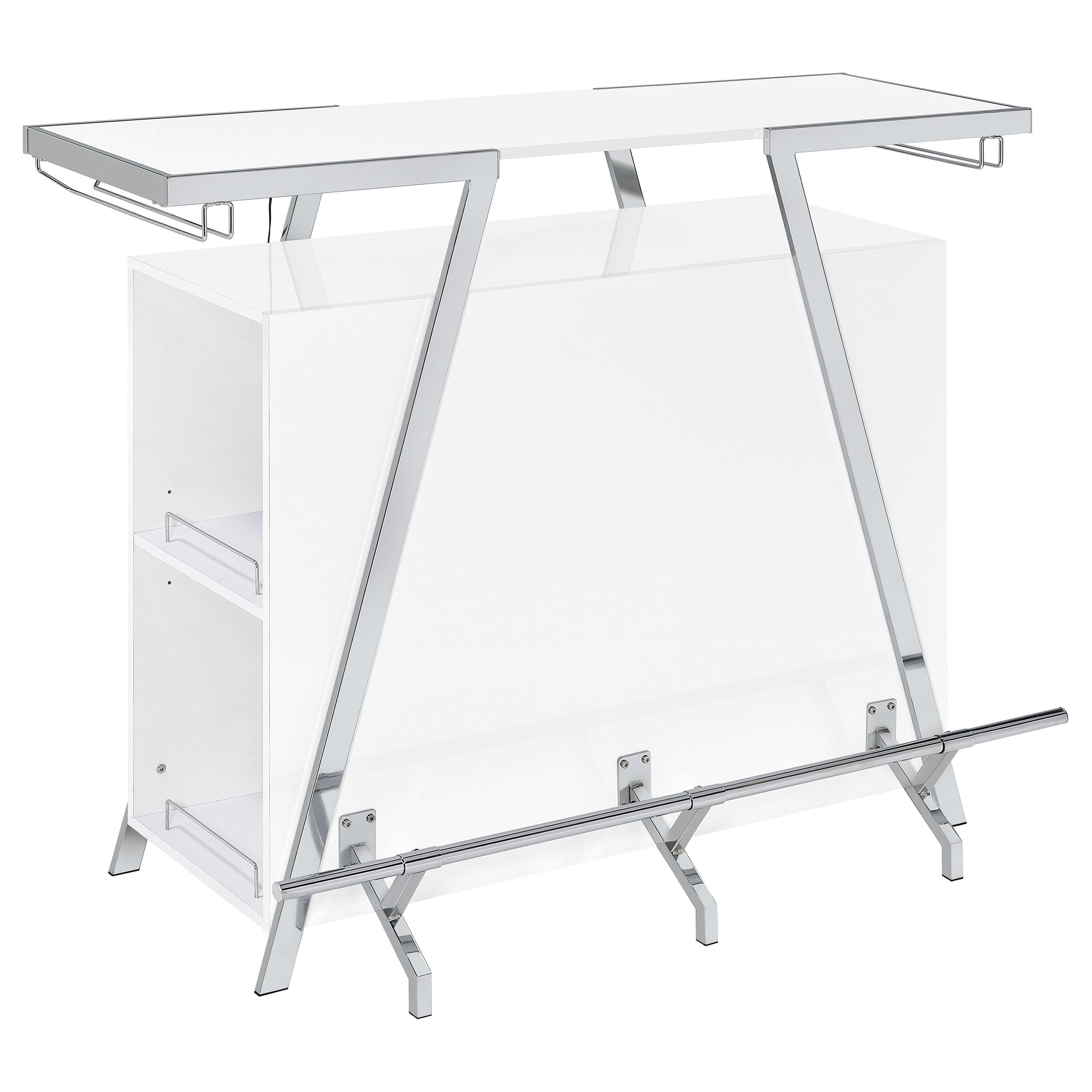 Araceli Freestanding Led Home Bar Cabinet White High Gloss