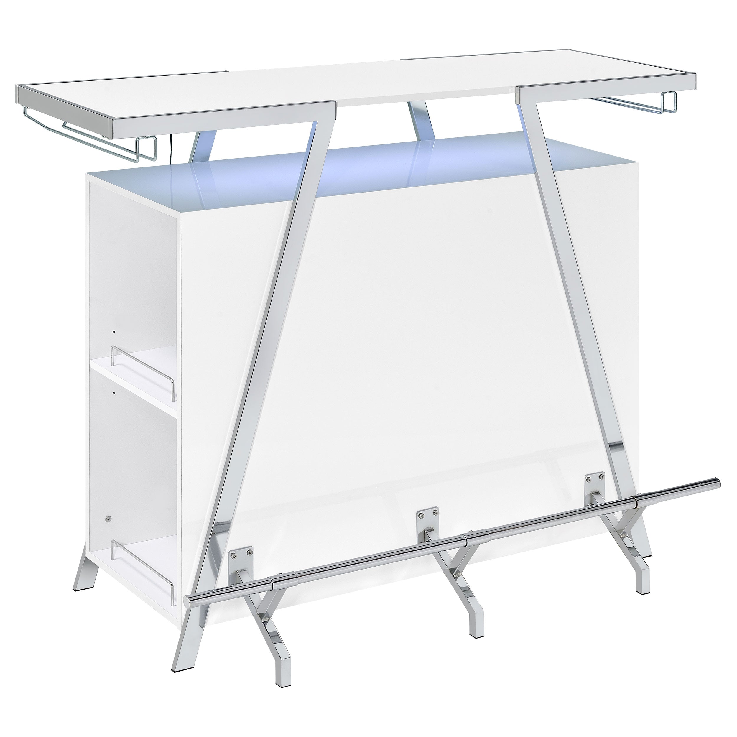 Araceli Freestanding Led Home Bar Cabinet White High Gloss