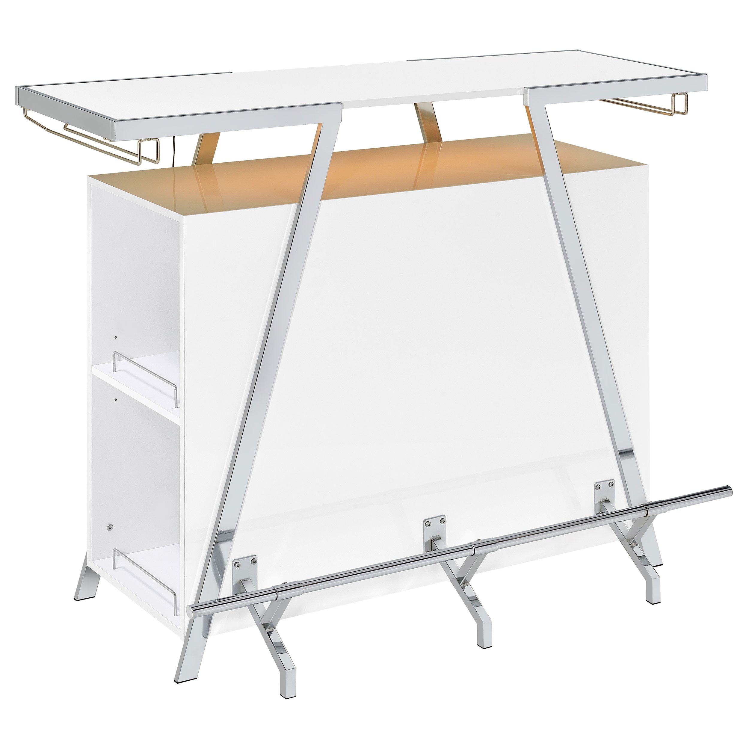 Araceli Freestanding Led Home Bar Cabinet White High Gloss