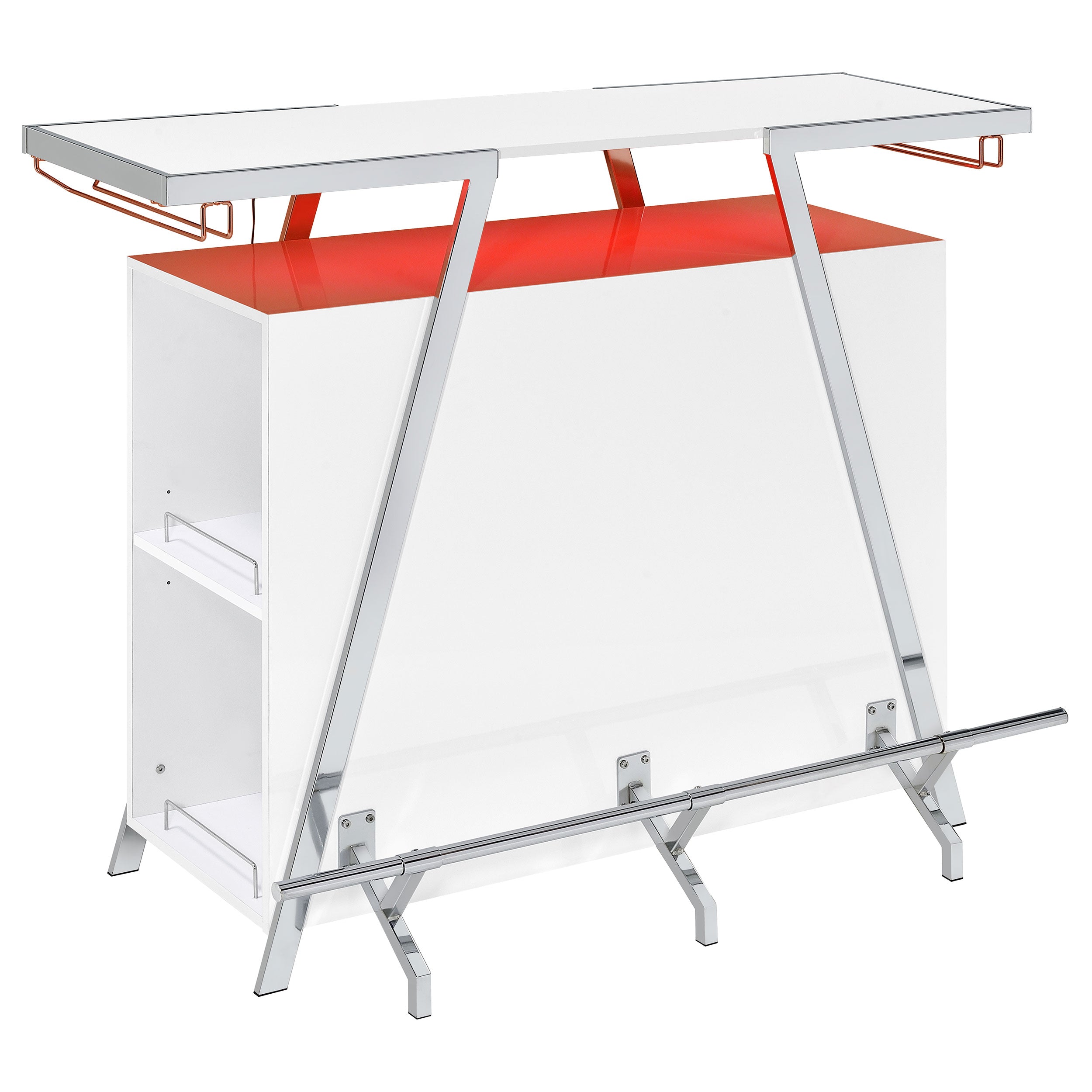 Araceli Freestanding Led Home Bar Cabinet White High Gloss
