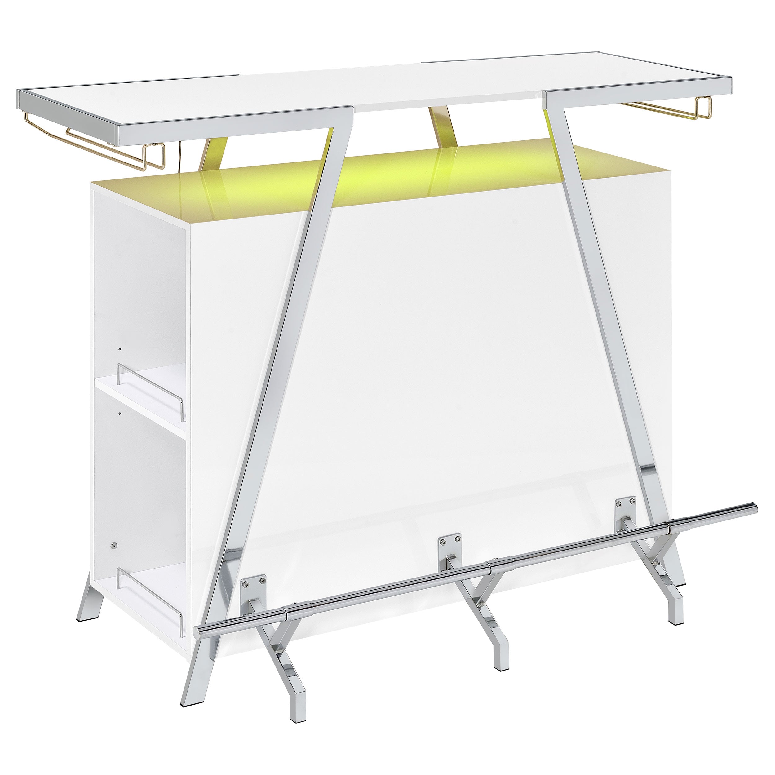 Araceli Freestanding Led Home Bar Cabinet White High Gloss