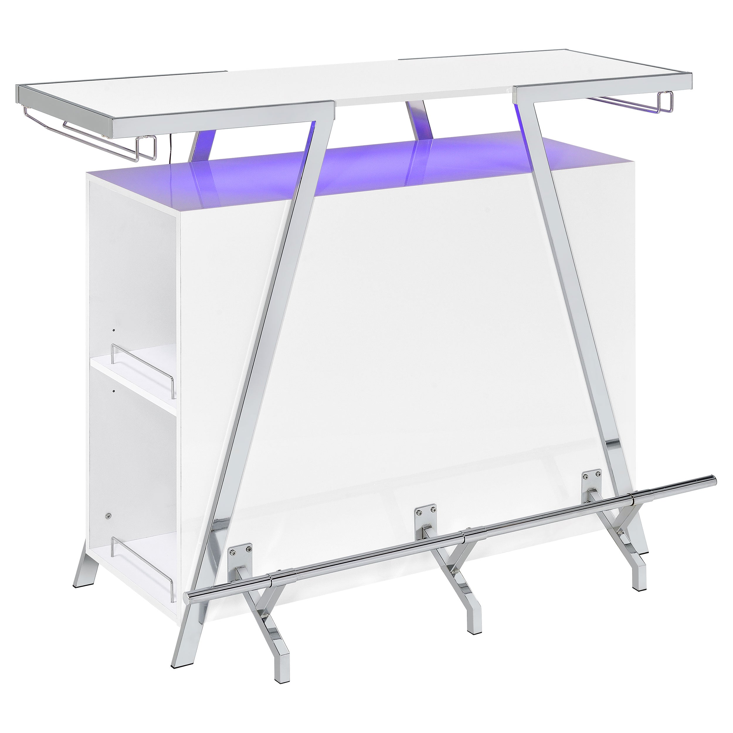 Araceli Freestanding Led Home Bar Cabinet White High Gloss