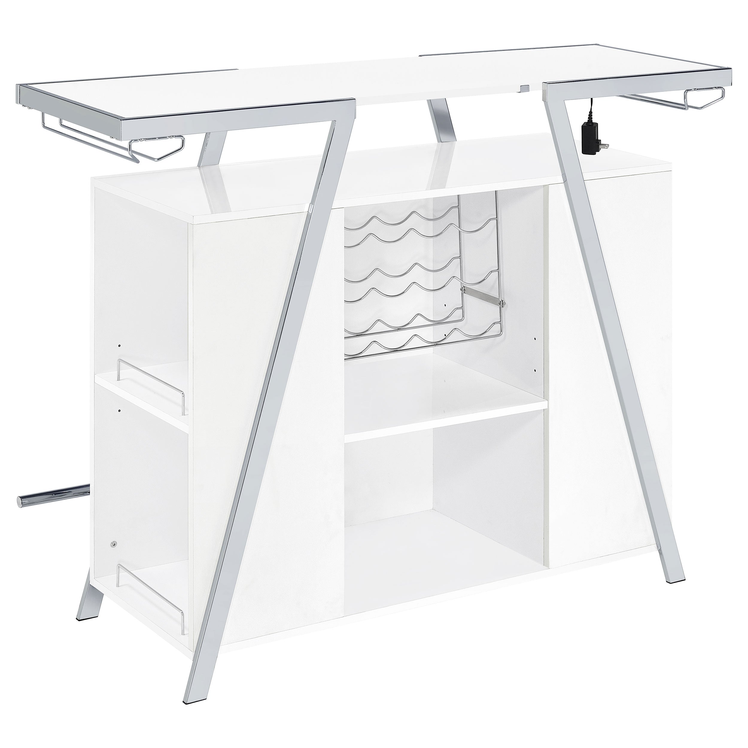 Araceli Freestanding Led Home Bar Cabinet White High Gloss