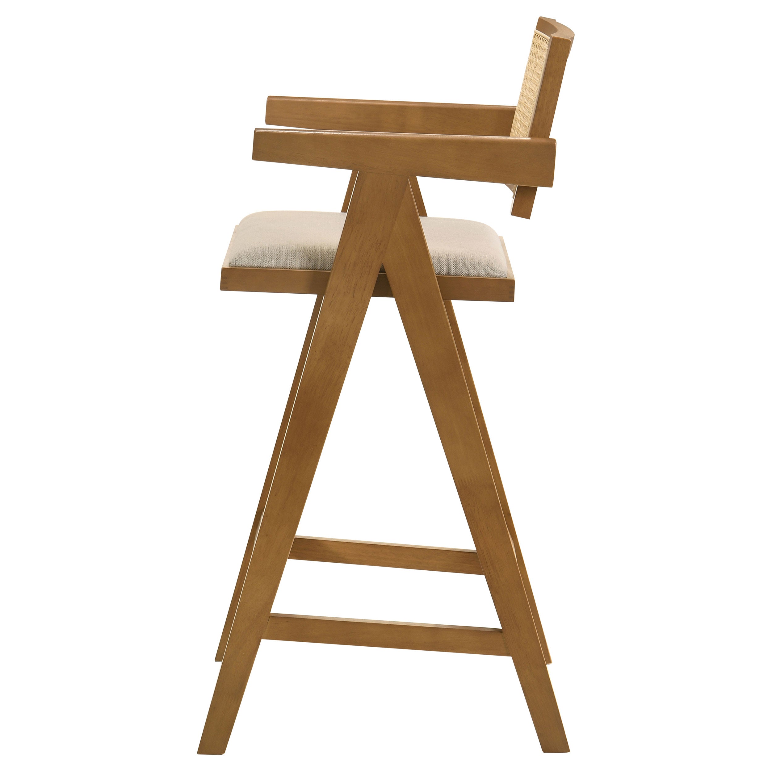 Kane Woven Rattan Wood Bar Chair Light Walnut (set Of 2) - MyWaynesHome #