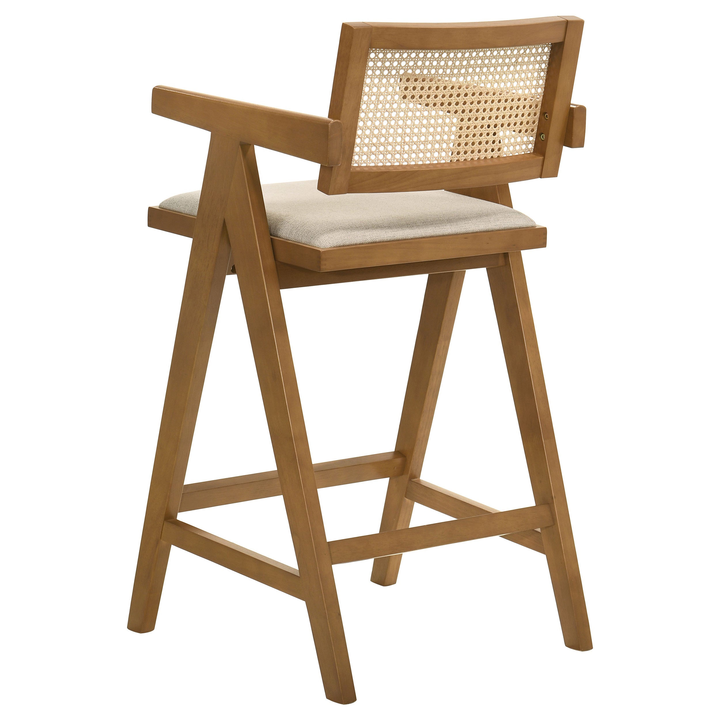 Kane Woven Rattan Wood Bar Chair Light Walnut (set Of 2) - MyWaynesHome #