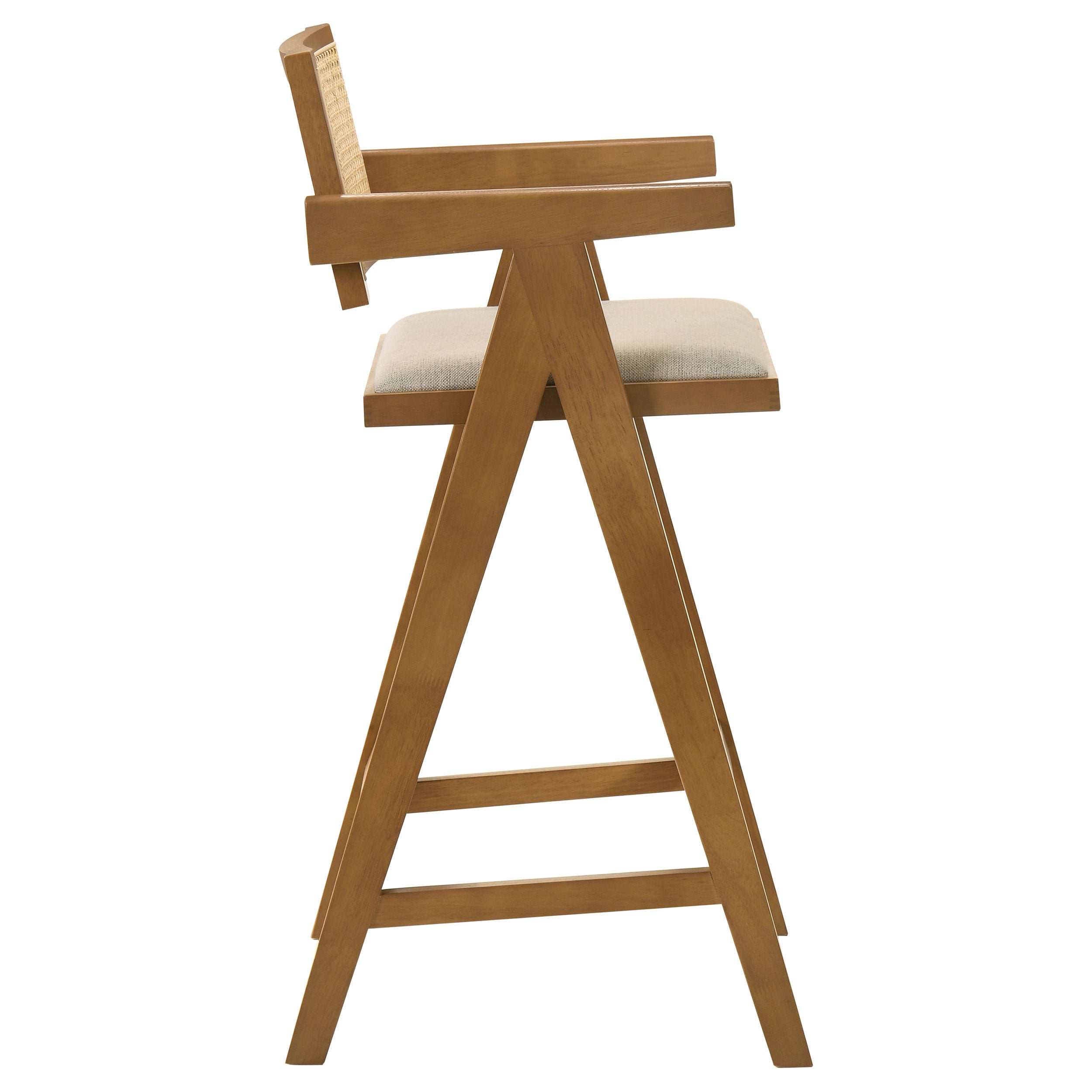 Kane Woven Rattan Wood Bar Chair Light Walnut (set Of 2) - MyWaynesHome #