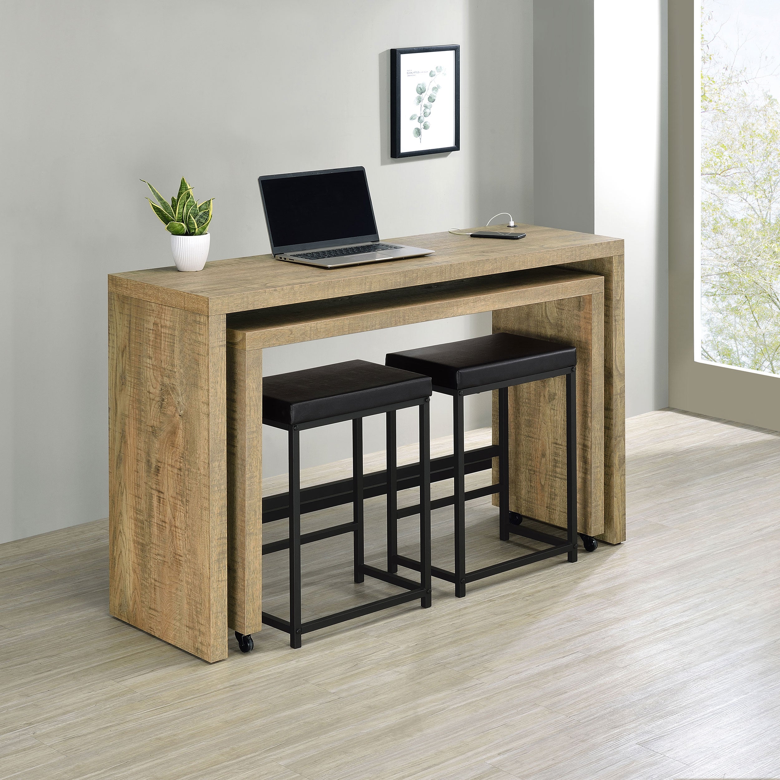 Davista 4-piece Counter Height Table Set Mango Brown - MyWaynesHome #