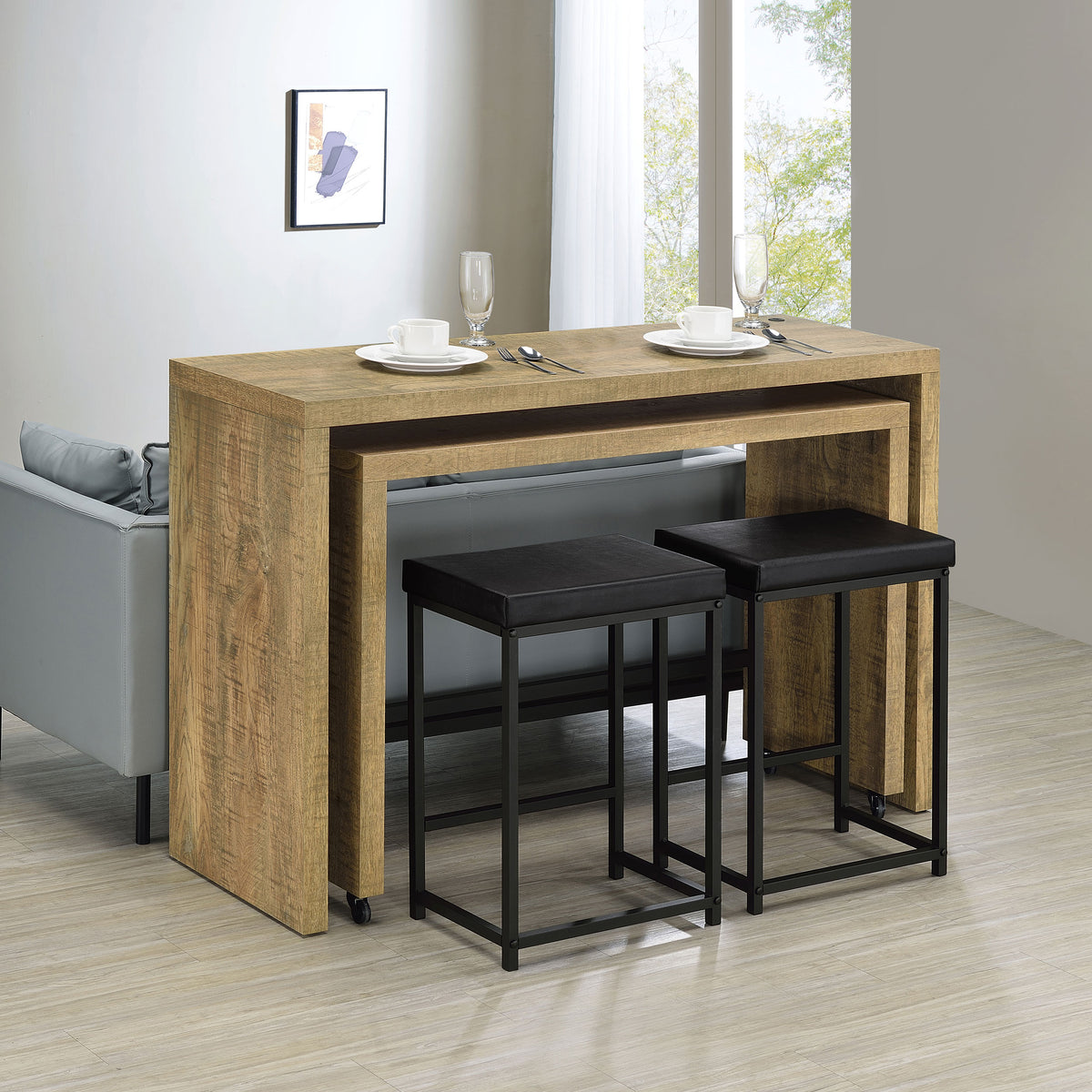 Davista 4-piece Counter Height Table Set Mango Brown - MyWaynesHome #