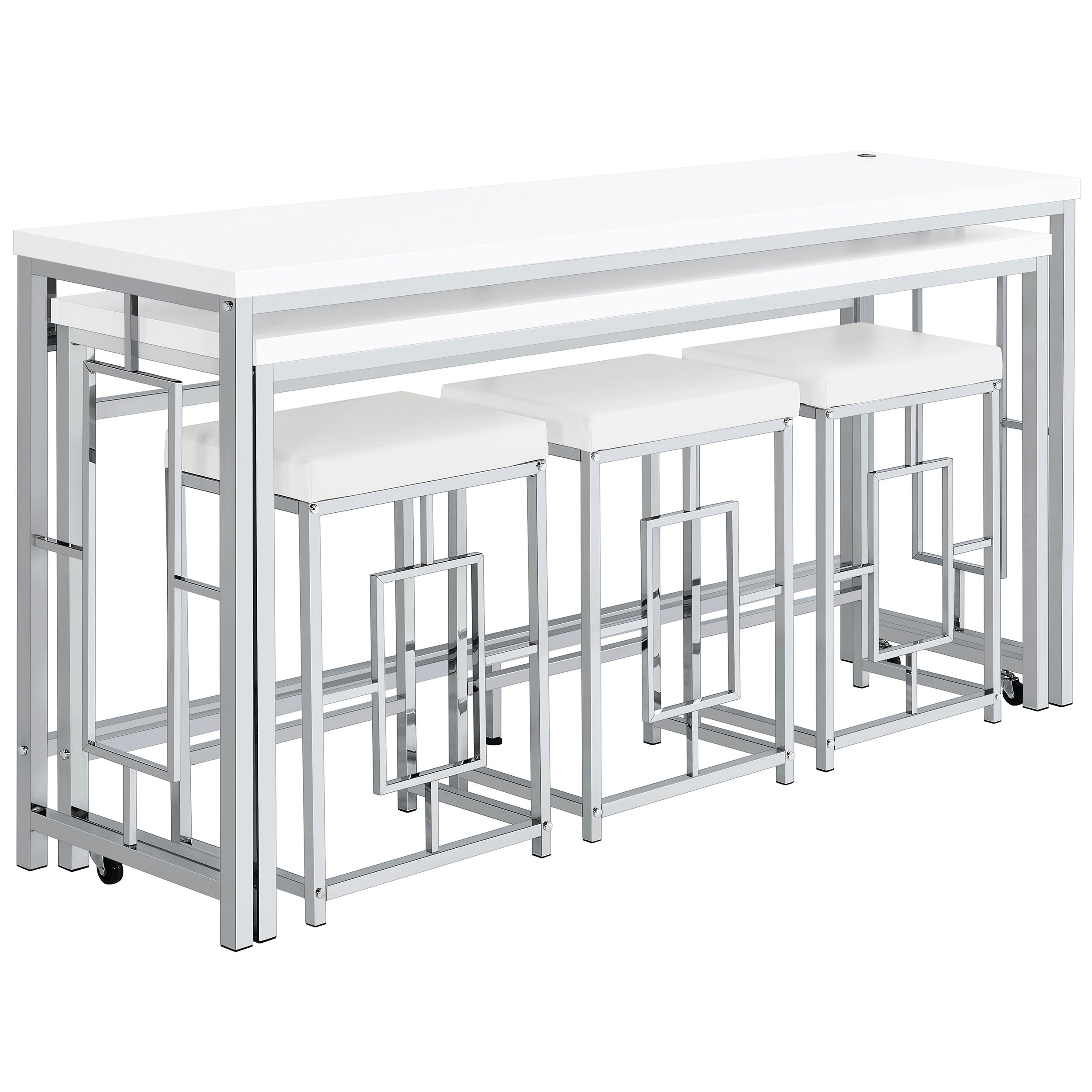 Jackson 5-piece Multipurpose Counter Height Table Set White - MyWaynesHome #