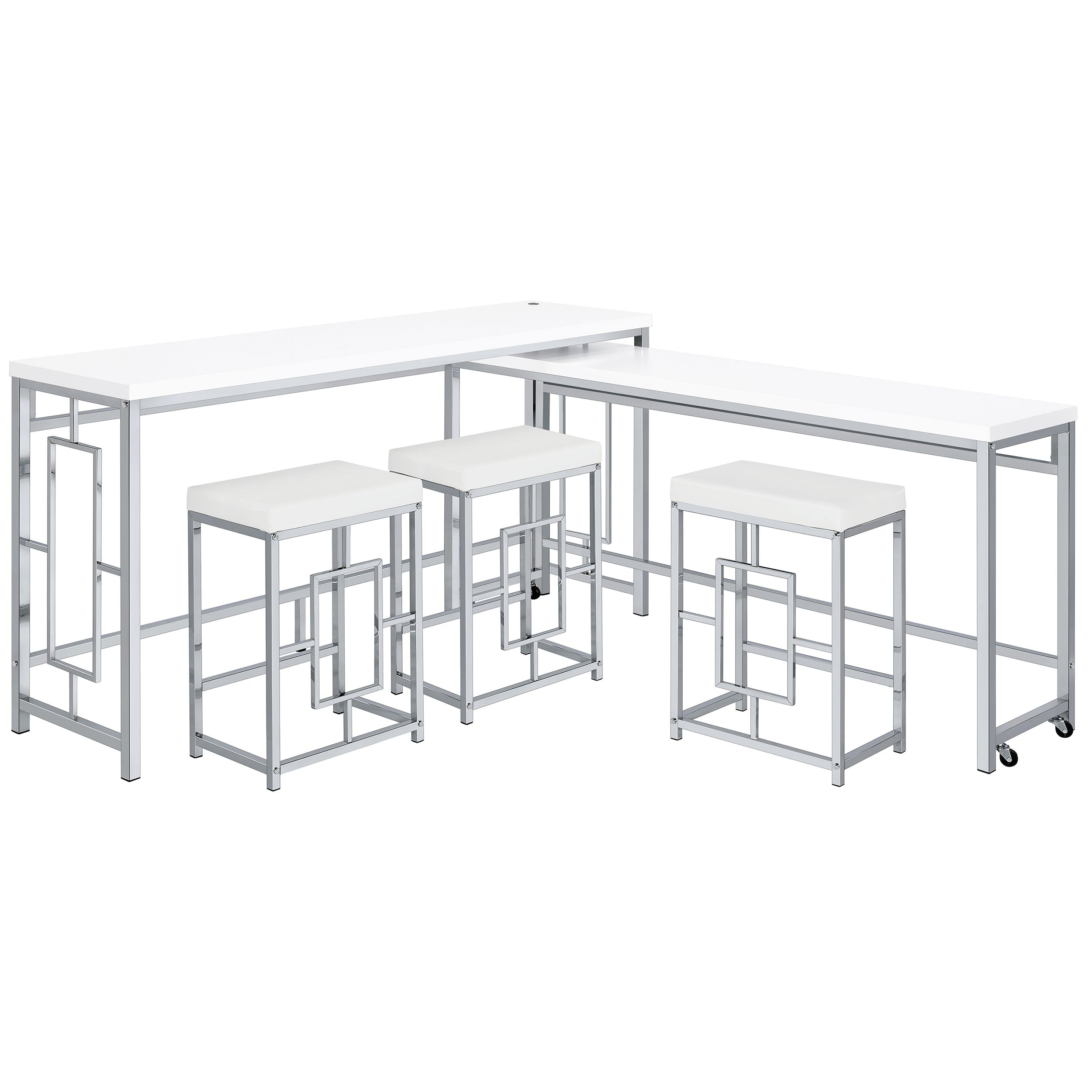 Jackson 5-piece Multipurpose Counter Height Table Set White - MyWaynesHome #